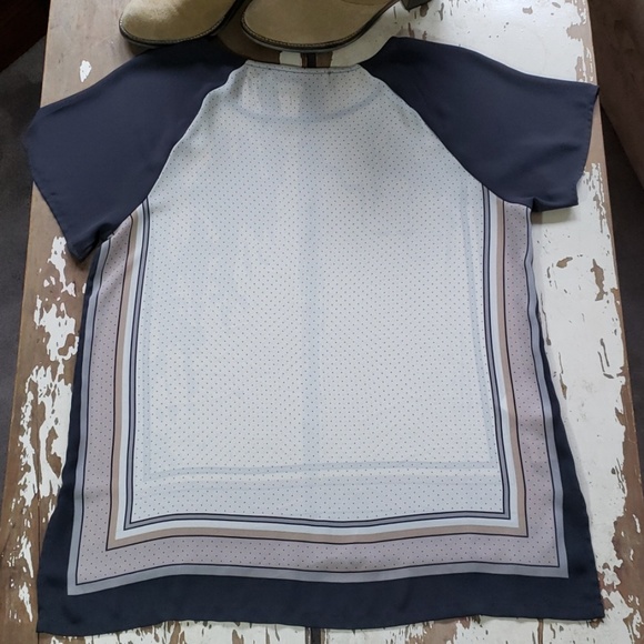 LOFT Silky Feel Tiny Dots & Scarf Frame Blouse - Picture 2 of 6